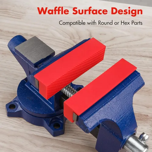 Miniatura 3 de WORKPRO 2 pares de almohadillas para mordazas de tornillo de banco de 4-1/2", fundas protectoras magnéticas de TPU para mordazas de tornillo
