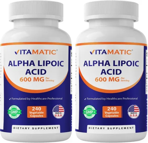 Miniatura 10 de Vitamatic Ácido Alfa Lipoico (ALA) 600mg Por Porción - 240 Cápsulas Vegetales - 120 Porciones - Sin OGM y Sin Gluten