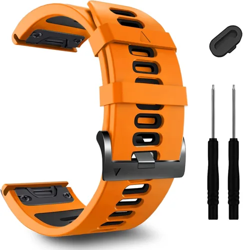 Miniatura 20 de ZPJPPLX 26mm Correas de reloj de fácil ajuste para tactix 8 Fenix 8 51mm 7X Pro 6X 5X, correas deportivas de silicona suave compatibles para Garmin