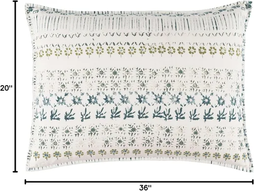 Miniatura 8 de Pine Cone Hill Funda gris espino, tamaño europeo, patrón floral gris/negro