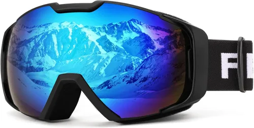 Miniatura 10 de FEISEDY Ski Goggles, OTG Snow Sport Goggles for Adult Youth, Anti-Fog UV400 Protection Bendable Dual-Lenses B2961