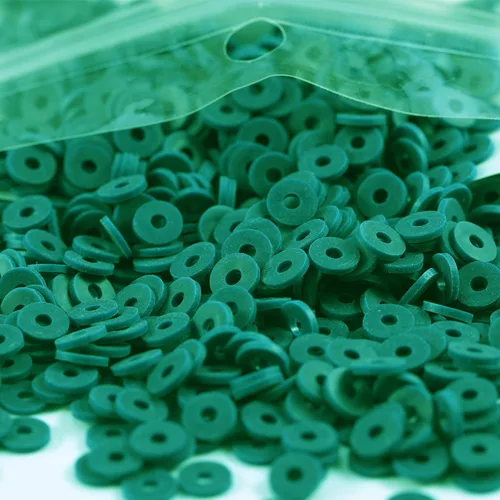 Miniatura 23 de 2000 cuentas de arcilla negra cian para hacer pulseras, cuentas planas redondas de arcilla polimérica de 0.236 pulgadas (0.236 in), cuentas Heishi