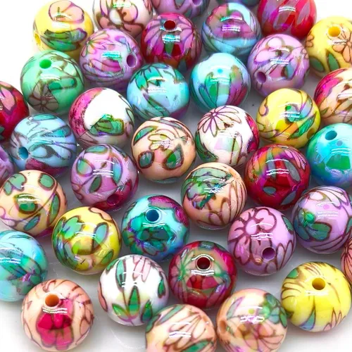Miniatura 13 de Cuentas de diamantes de imitación de colores redondas espaciadoras para joyería, pulsera, collar, bolígrafo, bolsa, cadena, suministros de 0.630 in