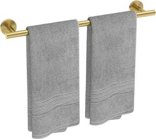 Miniatura 12 de USHOWER Barra de toalla cromada pulida, toallero de 18 pulgadas para montaje en pared de baño, varilla de toalla de acero inoxidable SUS304 Cromo