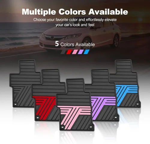Miniatura 9 de Alfombrillas para Honda Civic Sedan y Sedan Si 2012-2015 (no para Coupe), ajuste personalizado, protección para todo tipo de clima, tapetes