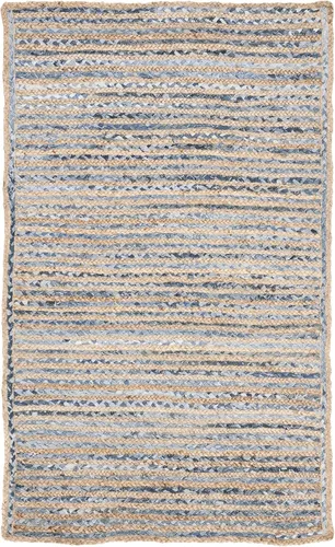 SAFAVIEH - Alfombra de 2 x 3 pies de la colección Cape Cod, natural/azul CAP250A, tejida a mano, de yute, plana, ideal para entrada, sala de estar,
