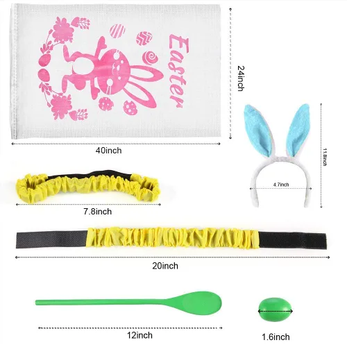Miniatura 3 de Bolsas de carreras para juegos al aire libre para juegos de patatas, orejas de conejo, juegos de carreras de huevos y cucharas, bandas de carreras