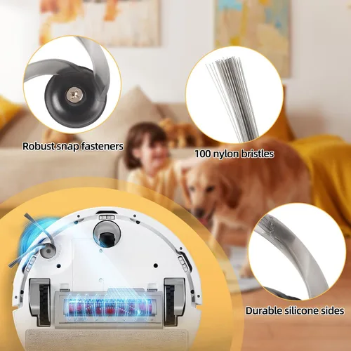Miniatura 7 de Paquete de 23 accesorios para robot de vacío Roborock Q7 M5 / Q7 M5+ / Q7 L5 / Q7 L5+, piezas de repuesto, 1 cepillo principal, 4 almohadillas