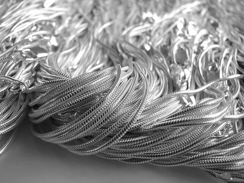 Miniatura 3 de Collar flexible de plata de ley 925 con cadena de serpiente de plata maciza redonda