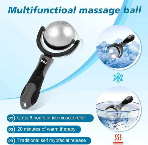 Miniatura 2 de Cryosphere Pelota Rodillo de Masaje Frío - Pelota de Masaje para Alivio de Frío y Calor, Liberación Miofascial, Terapia de Puntos Gatillo, Nudos