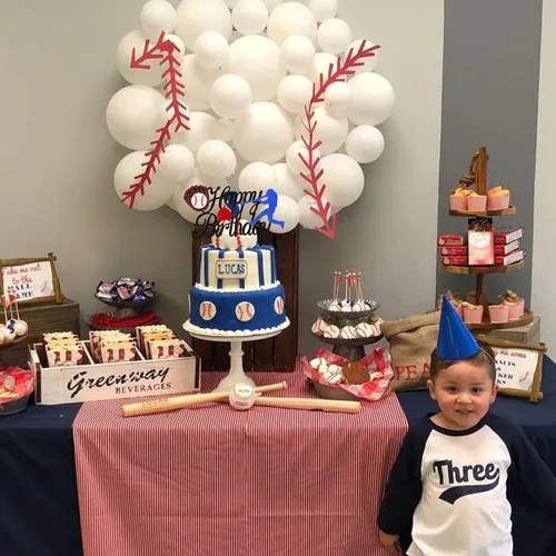 Miniatura 7 de 1 pieza de decoración para pastel de cumpleaños feliz con temática de béisbol, jugador de béisbol de purpurina, decoración temática deportiva para P5