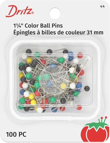 Miniatura 10 de Dritz 111 pines de bola de color, largos, 1-1/2 pulgadas (250 unidades), color blanco