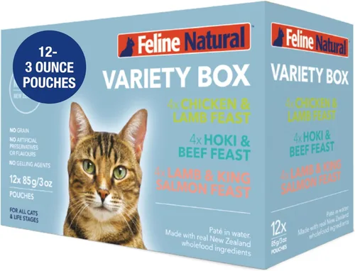 Miniatura 11 de Feline Natural Bolsa de comida húmeda para gatos, fiesta de pollo y cordero, sin granos, sin jaula y alimentado con pasto, hecho en Nueva Zelanda