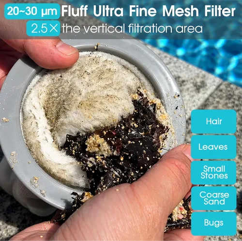 Miniatura 3 de Aspiradora inalámbrica para piscina, succión potente de 18.9 GPM, 130 pulgadas, tiempo de funcionamiento 1H, filtro ultra fino de pelusa de 25 µm