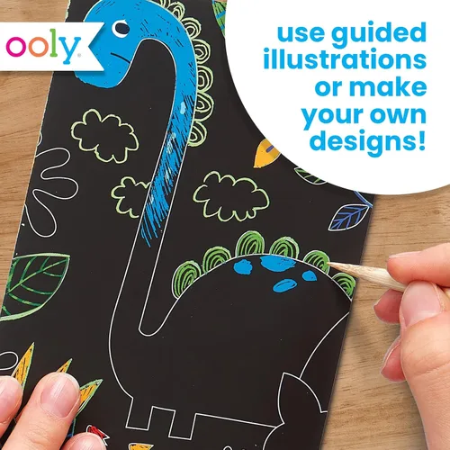 Miniatura 4 de Ooly Mini kit de arte para rascar y garabatear – Juego de 6 tarjetas de arte de rayar arcoíris regalos para niños, kit de manualidades para viajes