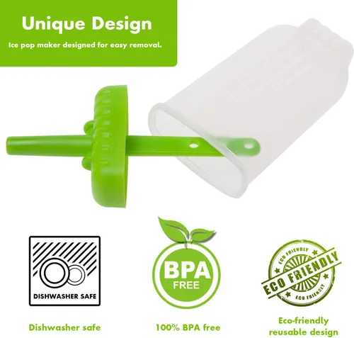 Miniatura 3 de Ozera - Juego de 6 moldes reutilizables para paletas de hielo, moldes para crema, moldes de fácil liberación, moldes para hacer paletas caseras