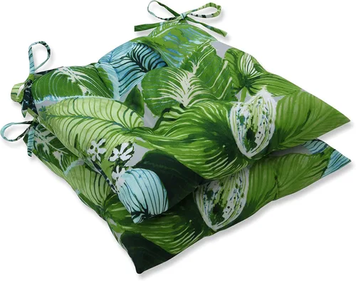 Miniatura 11 de Pillow Perfect Tropic - Cojín para asiento de silla de interior/exterior con lazos, acolchonado, resistente a la intemperie y a la decoloración