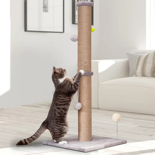 Miniatura 11 de Poste rascador para gatos de 36 pulgadas de alto, poste rascador de sisal grande para gatos de interior, torre rascadora resistente para gatos