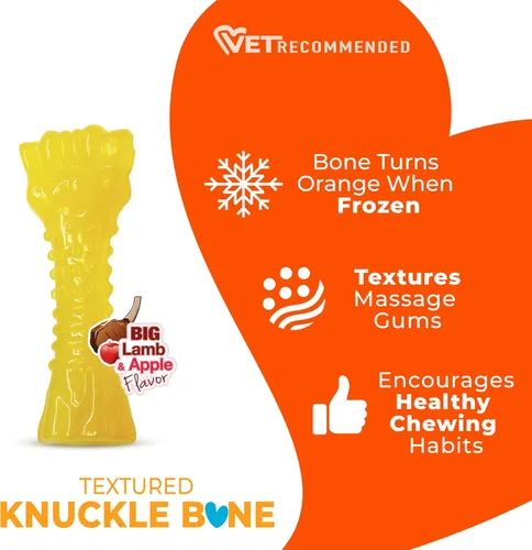 Miniatura 4 de Nylabone - Juguete masticable para cachorros, suministros para cachorros, sabor cordero y manzana, pequeño/regular (1 unidad)