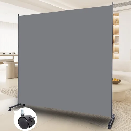 Miniatura 10 de Divisor de Habitación Panel Individual Pantalla de Privacidad, 71''x72''H Divisor Grande para Separación de Habitaciones, Tela Engrosada Pantalla