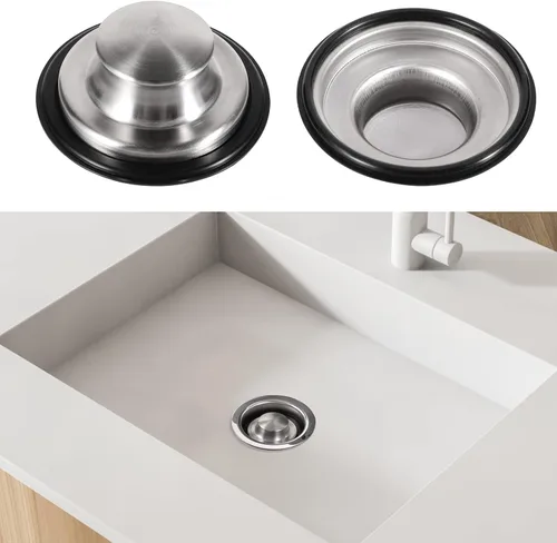 Miniatura 6 de RQYEKDO Tapón para fregadero de cocina, acero inoxidable de 3-1/2 pulgadas, cubierta universal para desagüe de brida de eliminación de basura, apto