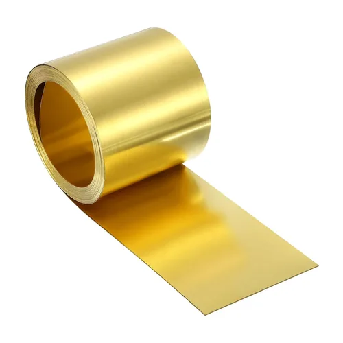 Miniatura 32 de uxcell Rollo de lámina de latón, 40 x 2 x 0.016 pulgadas, rollo de lámina de latón intermitente de metal para manualidades, reparaciones