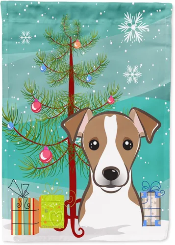 Miniatura 56 de Caroline's Treasures BB1622CHF - Bandera de casa Shih Tzu con árbol de Navidad y gris plateado para porche, grande, para colgar en la pared