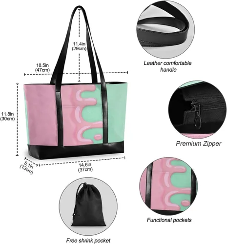 Miniatura 6 de Diseño de goteo rojo claro en verde claro portátil caso portátil con cremallera maletín bolsas para mujeres trabajo con pañal maletín ejecutivo