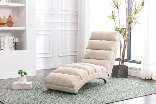 Miniatura 2 de Chaise Lounge de lino para interiores con función de masaje eléctrico, moderna silla reclinable para oficina, sala de estar o dormitorio