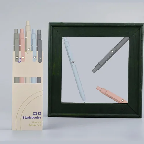 Miniatura 7 de VICO Bolígrafos de gel, 5 bolígrafos de tinta negra de secado rápido de 0.020 in, bolígrafos de escritura suave, estéticos lindos suministros Morandi