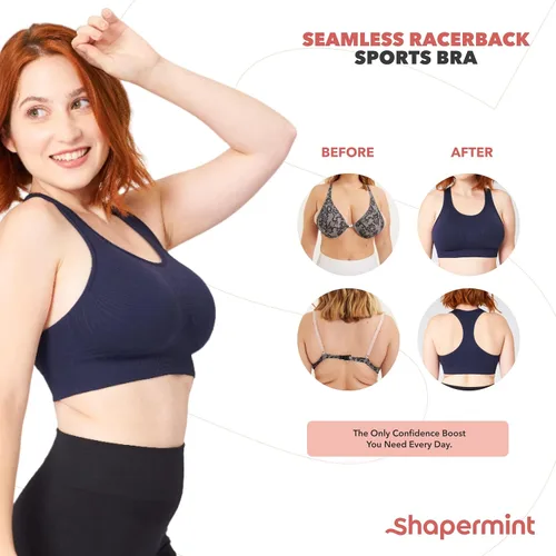 Miniatura 8 de SHAPERMINT Sujetadores deportivos para mujer, sujetadores de entrenamiento para mujer, brasier deportivo de talla grande, tops de entrenamiento