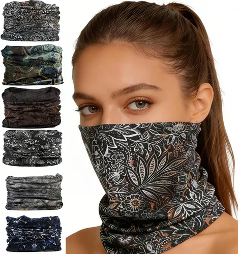 KINREE 6 unidades de protección UV de verano multifunción diadema cuello polaina cabeza cabeza máscara máscara mágica bufanda bandana