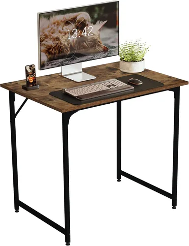 Miniatura 11 de Escritorio de computadora de 32 pulgadas para espacios pequeños, escritorio de oficina en casa, estilo moderno y simple, escritorio de trabajo Negro