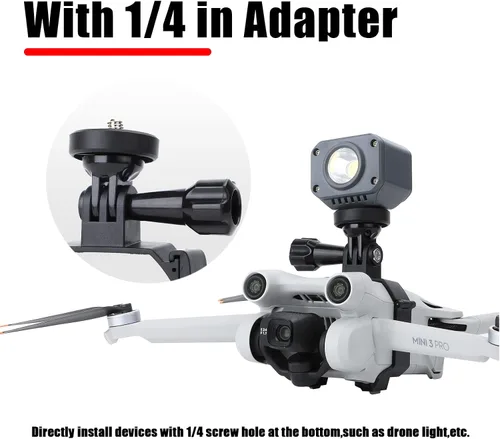 Miniatura 3 de Mini 3 Pro Adaptador Mount Bundle para DJI Mini 3 Pro Drone Action 2 para Gopro Hero 10/9/8 Insta360 Go 3/2/1 Cámaras Soporte Extendido Accesorios