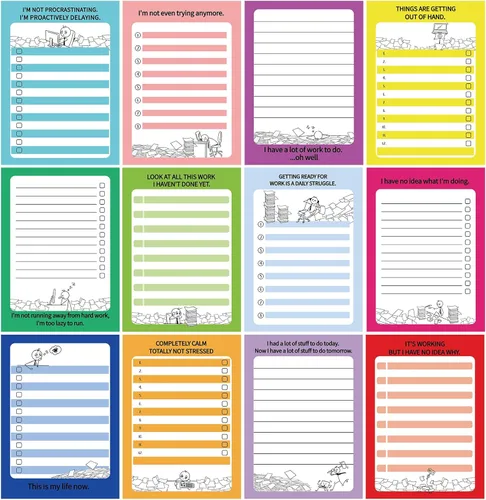 Yeaqee 12 blocs de notas divertidos para compañeros de trabajo, divertidos bloc de notas sarcásticos, bloc de notas divertido para lista de tareas,