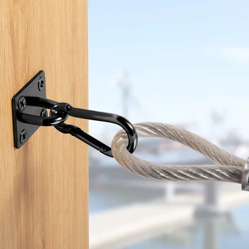 Miniatura 6 de MANSHU Ganchos de techo de acero inoxidable, ganchos de techo Almohadilla Ojos Placa Gancho de hardware marino con tornillos.