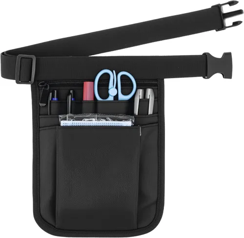QWORK Cinturón Organizador Médico, Bolsa de Almacenamiento para Enfermeras, Bolsa de Cintura Bolsillo para Tijeras Médicas Kit de Herramientas de