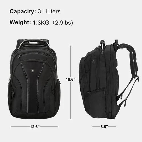 Miniatura 2 de LEVEL8 Mochila para laptop, mochila de trabajo para hombres y mujeres, bolsa de computadora de viaje para negocios, compatible con laptop y portátil