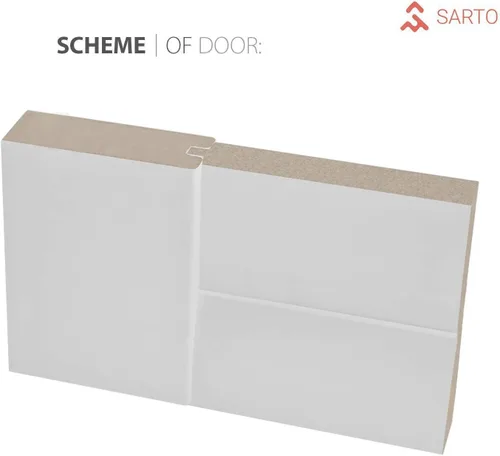 Miniatura 5 de Puerta corrediza SARTODOORS Quadro 4111 Bypass Puertas interiores, sin vidrio, MDF, 36x80, blanco, accesorios de estilo moderno incluidos