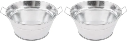 Miniatura 6 de American Metalcraft MTUB63 Tina galvanizada natural con mango lateral - 27 oz, 6 pulgadas