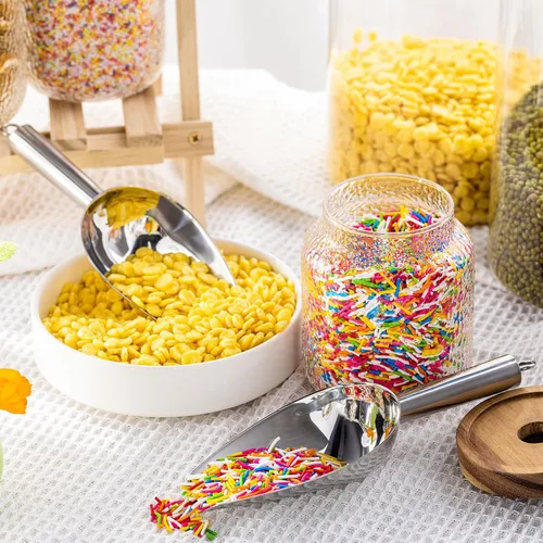 Miniatura 5 de Zhehao 8 cucharas de hielo de metal de acero inoxidable de 6 onzas para máquina de hielo, cocina, congelador, bar, boda, fiesta, cucharas pequeñas