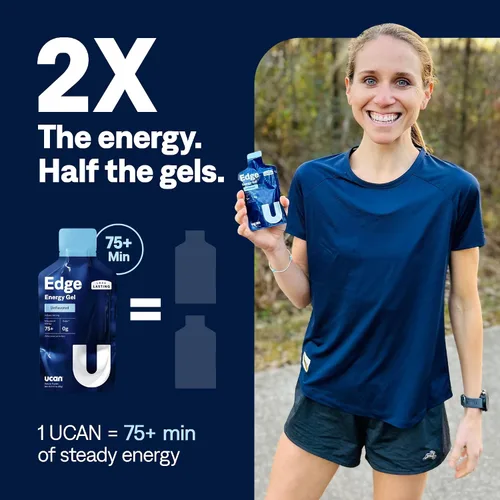 Miniatura 3 de UCAN Edge Energy Gel Shots, Sin Sabor (12 Envases de 2 Onzas) para Correr, Entrenamiento, Ejercicios, Fitness, Ciclismo, Crossfit Energía Libre