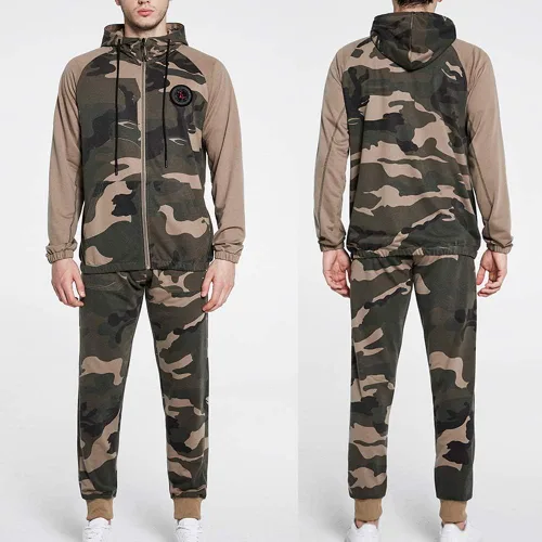Miniatura 4 de Sudaderas para hombre 2 piezas con capucha casual cómodos camuflados para hombre