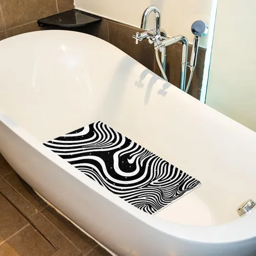 Miniatura 5 de Tapetes de baño y ducha, tapete de baño antideslizante con agujeros de drenaje y ventosas para suelo de baño, 15.1 x 26.8 pulgadas