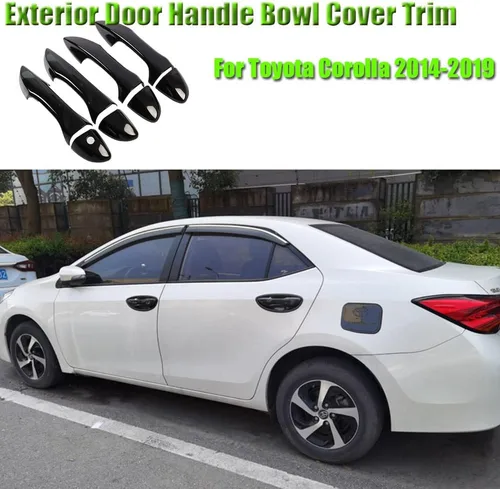 Miniatura 2 de 8 piezas de plástico ABS para exterior de la manija de la puerta, marco de la puerta, accesorios de decoración para Toyota Corolla 2014-2019,