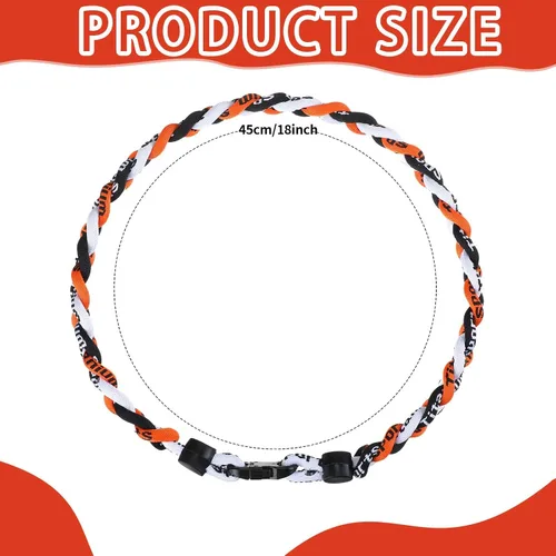 Miniatura 2 de Jexine Collares de béisbol de sóftbol para niños, collar de cuerda de béisbol de 3 cuerdas trenzadas Tornado Titanio, collar deportivo de sóftbol