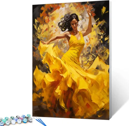 Miniatura 9 de Kit de pintura por números, lienzo de 16 x 20 pulgadas, pintura al óleo para niños, estudiantes, adultos principiantes con pinceles, pigmento