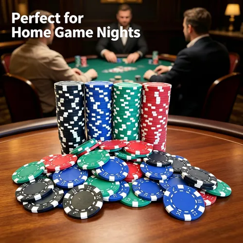 Miniatura 5 de SEETOOOGAMES 200 Piezas 11.5g Fichas de Póquer de Casino con Diseño de Dados a Rayas de Compuesto de Arcilla - 4 Colores (rojo, verde, negro y azul)