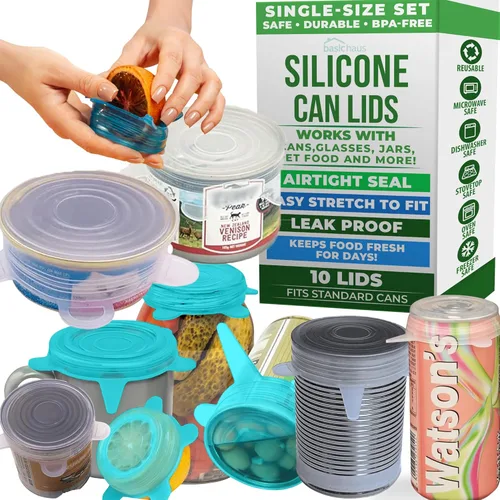 Miniatura 12 de Tapas elásticas de silicona reutilizables para almacenamiento de alimentos en el refrigerador, fundas elásticas resistentes al calor, tazas, latas