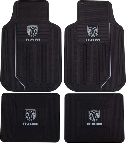 Plasticolor 008854Z04 4 alfombrillas RAM Elite Series con logotipo gris